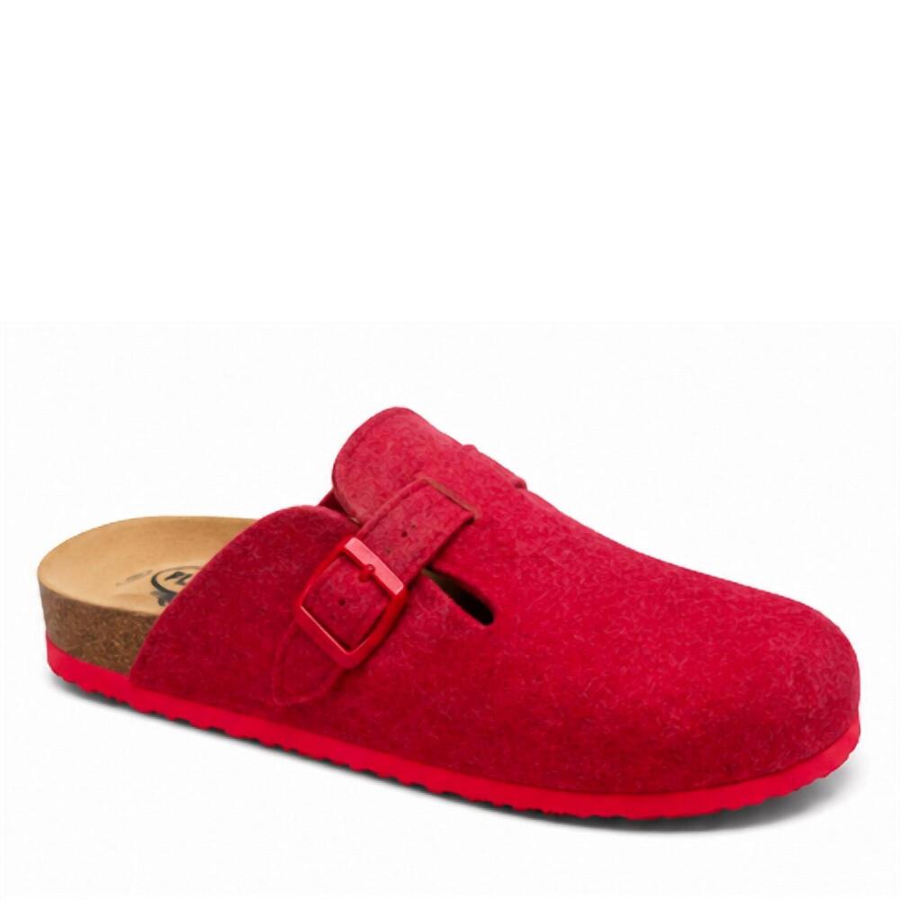 NEW PLAKTON women's fieltro lana blog slippers in rojo